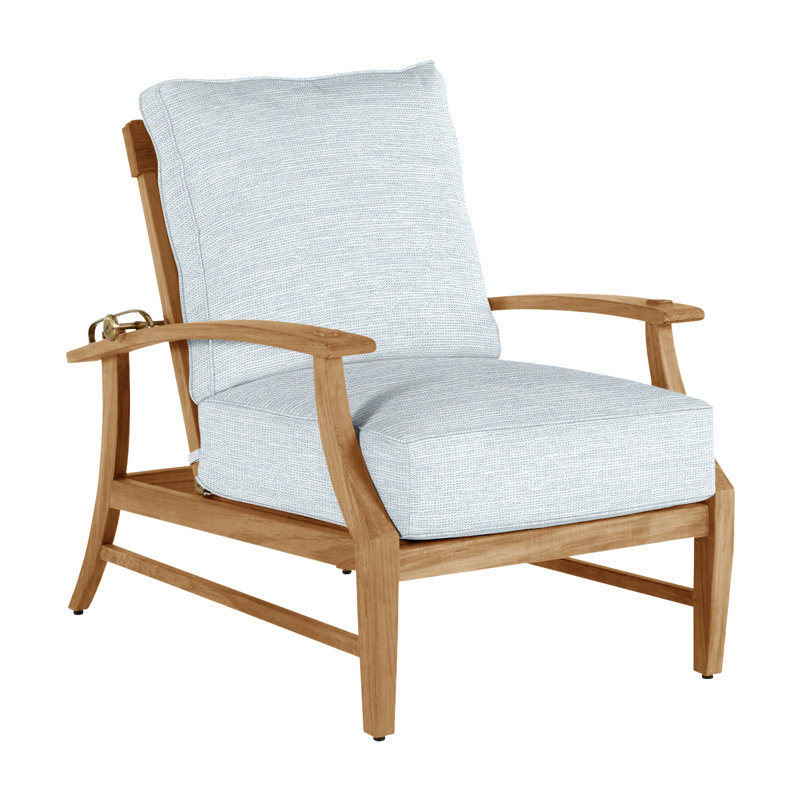 Fauteuil inclinable extérieur Croquet, Pas de soudure, Ciel de papier, Teck naturel