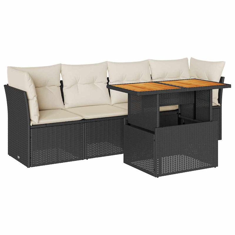 Vidaxl Garden Sofa Set Black, Cream White