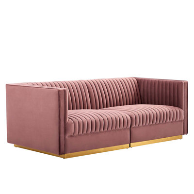 Causeuse modulaire en velours Sanguine Channel
