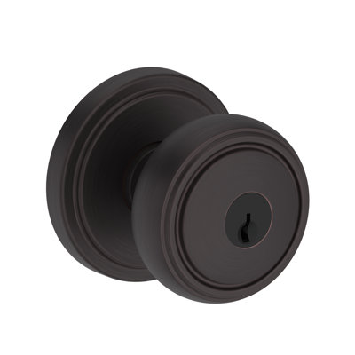 Bremerton Keyed Entry Knob with Stepped Round Rose in Venetian Bronze