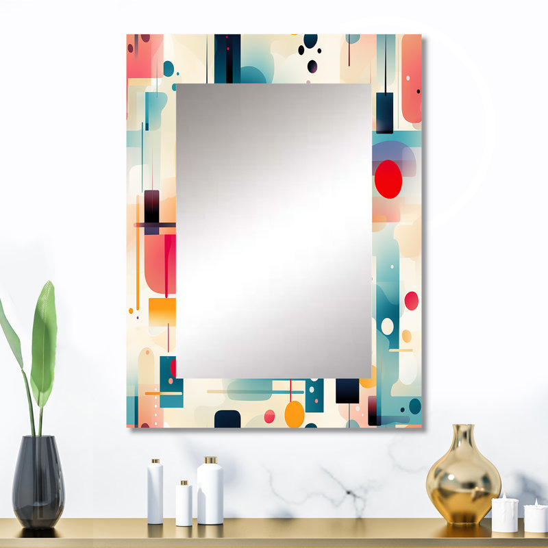 Urban Abstraction - miroir mural géométrique, miroir décoratif moderne, impression d'art en métal, 32 po x 24 po