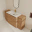 Ensemble de meuble-lavabo simple autoportant 60 po avec lavabo en céramique et tablettes réglables 60 po-492021664