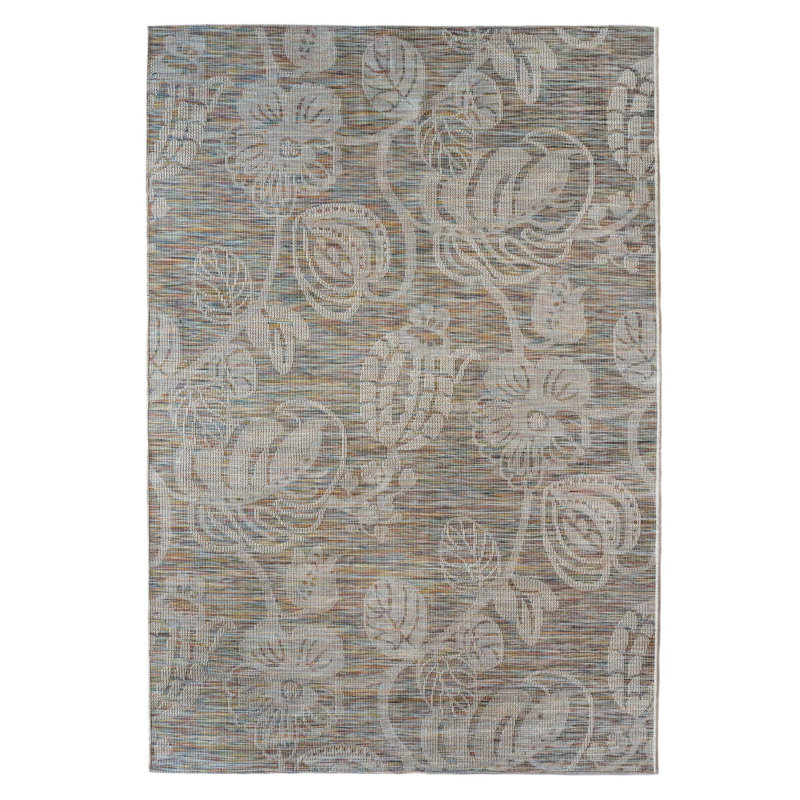 Lachanta Damask Indoor / Outdoor Rug, Rectangle 7' 10" x 11'