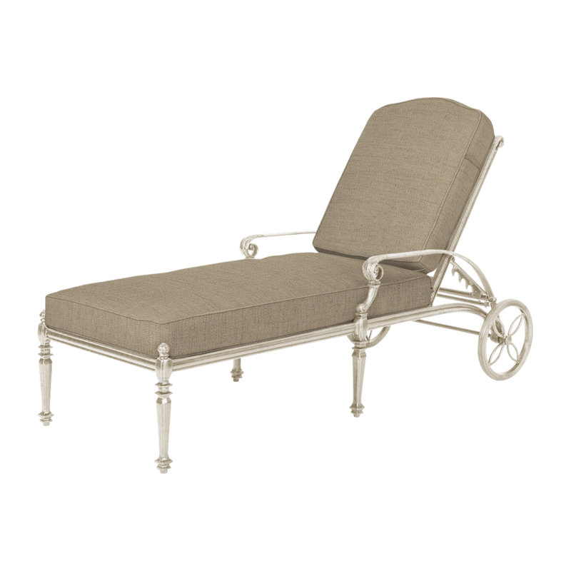 Grand Terrace Outdoor Chaise Lounge, Desert Bronze, Canvas Heather Beige Sunbrella® Canvas