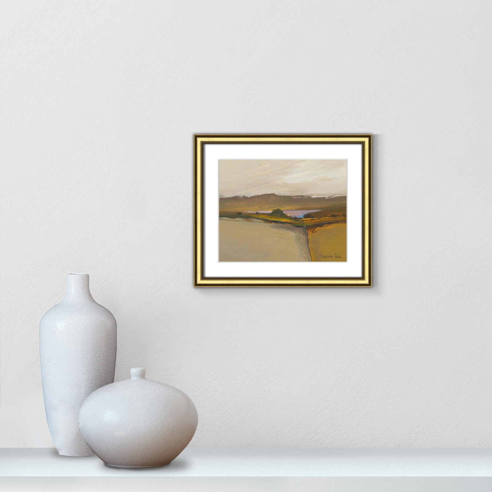 Heaven and Earth IV Print, Gold Framed, 14.25" H x 16.25" W x 0.75" D