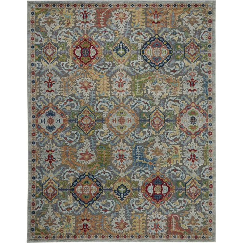 Hitton Blue/Red/Yellow Rug, Rectangle 239 x 300cm