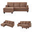 Canapé en L de 86 po avec organiseur d'accoudoirs, canapés à 3 places avec repose-pieds mobile, canapé modulaire confortable avec coussin épais, canapés modulaires en lin pour le salon-438883708