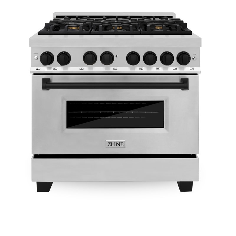 ZLINE Autograph 36" Legacy Dual Fuel Range w/ 6 Burners, Matte Black