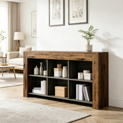 Bibliothèque 1 pièce en MDF brun polyvalent