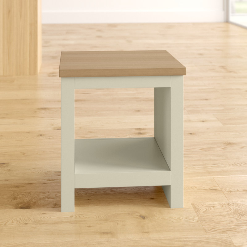 Loretta Sled End Table, Cream