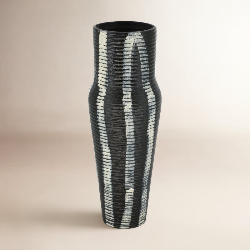 Elegant 12" Percy Patterned Gray Metal Vase Luxurious Aluminum, Ideal for Modern Homes, Must-Have Vase Decor