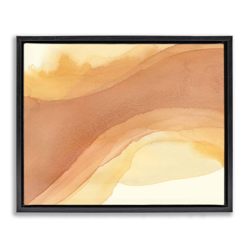"Splashed Orange Motion", art mural encadré par Grace Popp, H 25 po x l 31 po, Cadre flottant noir de jais