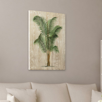 "Coastal Palm II" Fine Giclee Printed Directly on Hand Finished Ash Wood Wall Art