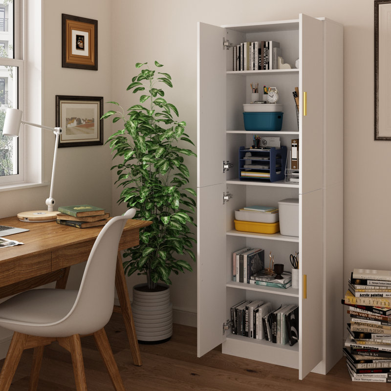 Multifunctional 4-Door Cabinet, White