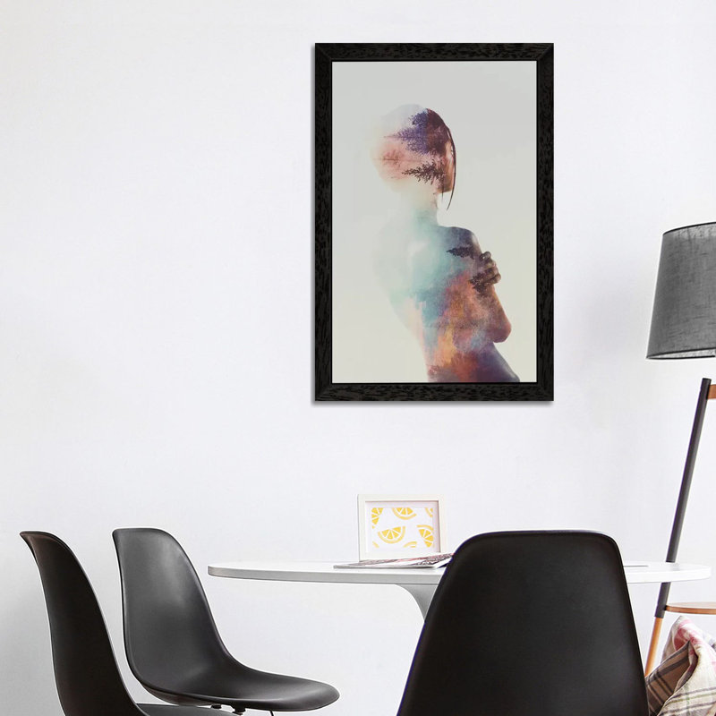 For Free by Andreas Lie - Print on Canvas, 66.04 cm H x 45.72 cm W, Black Floater Framed