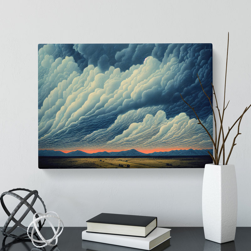 Clouds Above Mountain Range - Wrapped Canvas, 35cm H x 50cm W x 3cm D