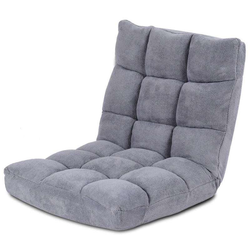 Fauteuil de jeu coussiné pour le sol, H 42 po x l 20 po x P 4 po, Brun