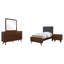 Ensemble de chambre à coucher simple 4 pièces Robyn Noyer foncé-123629133-123629134