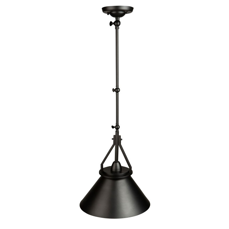 Luminaire suspendu conique à 1 lumière Arba, Noir