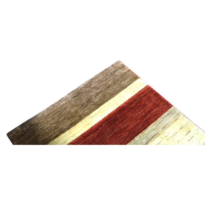 Tapis rouge foncé / beige / brun noué à la main de haute qualité