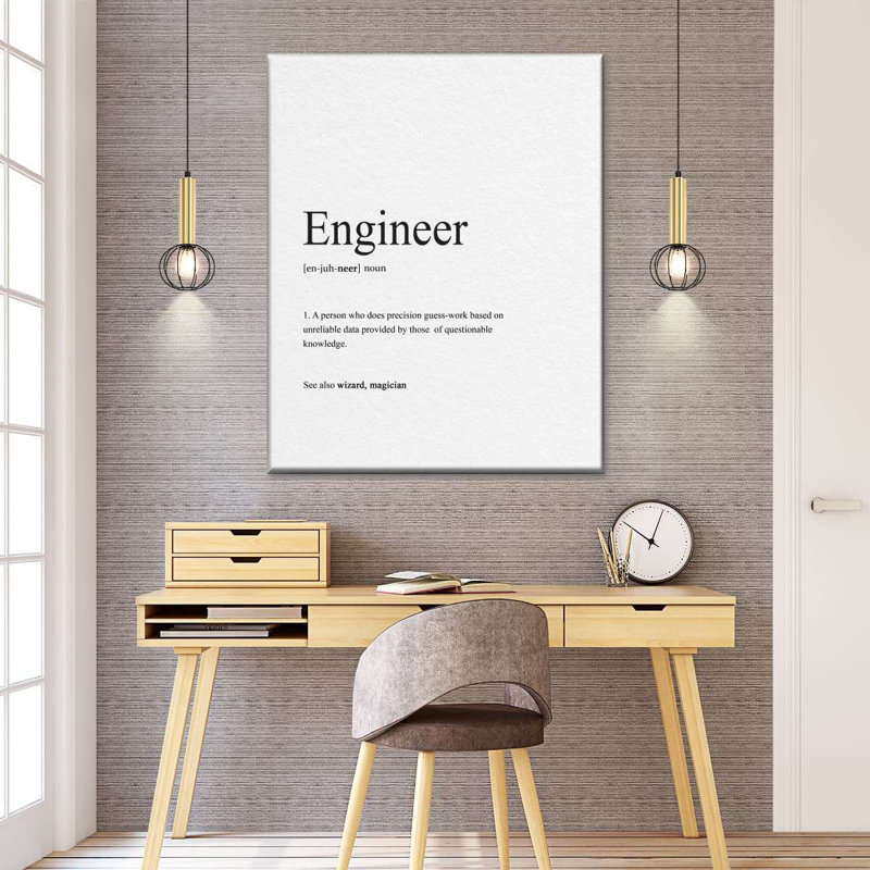 «Ingénieur» sur toile, H 10 po x l 8 po