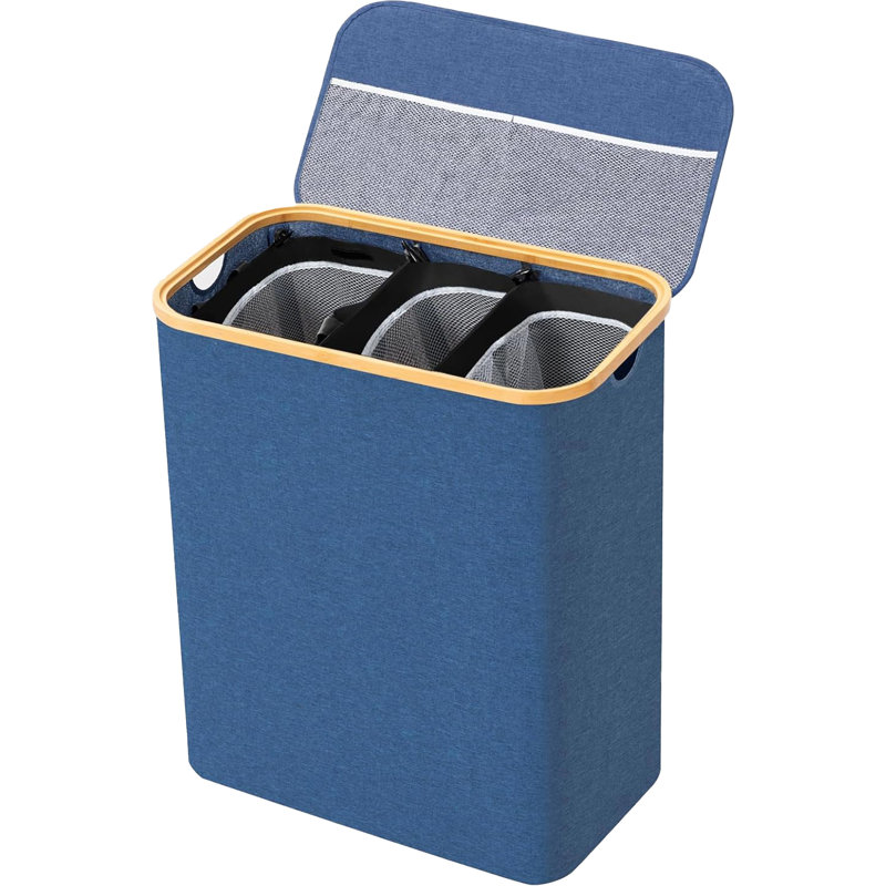 Bhargava Laundry Hamper with Handles, Blue