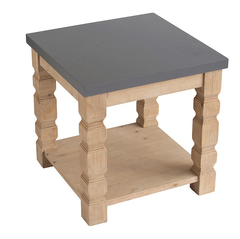 Table d'appoint 23,8 x 23,8 x 24 po, brun et gris