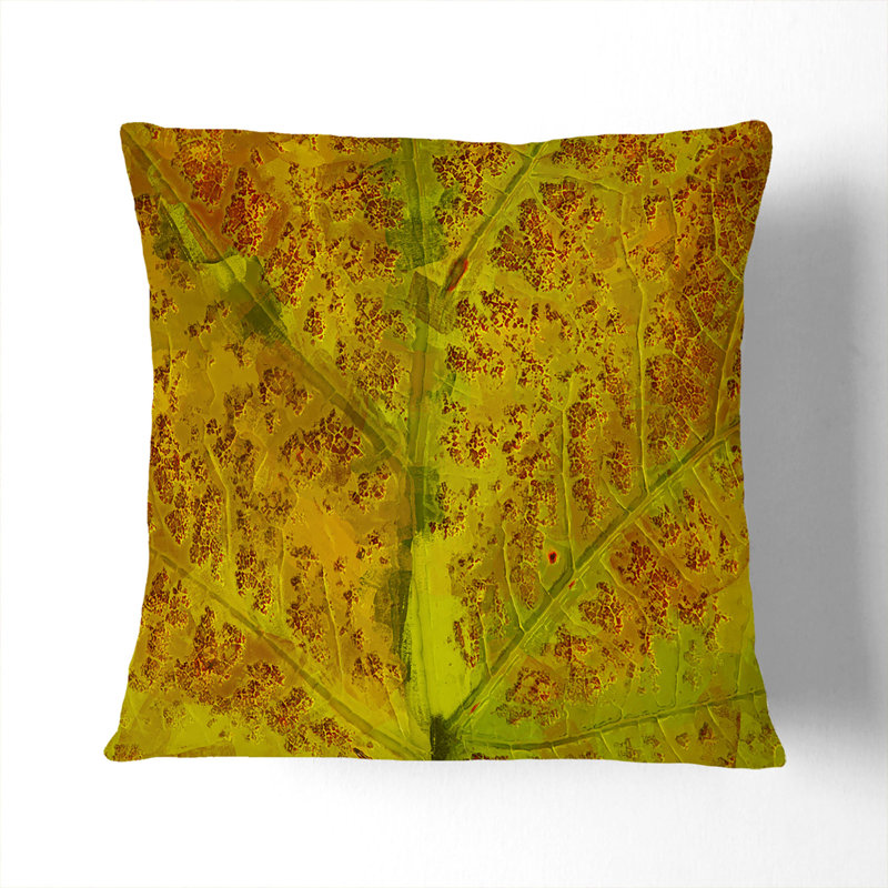 Veins of the Leaf Cushion with Filling, 40cm H x 40cm W x 15cm D, Stone