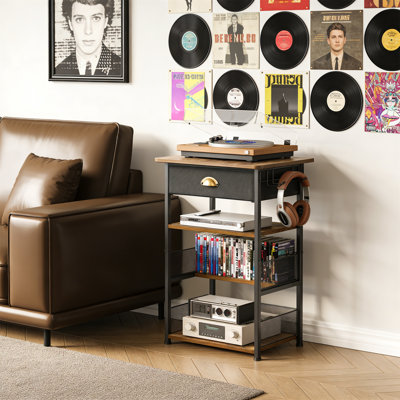 4-Tier AV Media Stand With Drawer, Game Console Shelf, And Audio Rack For Entertainment by 17 Stories