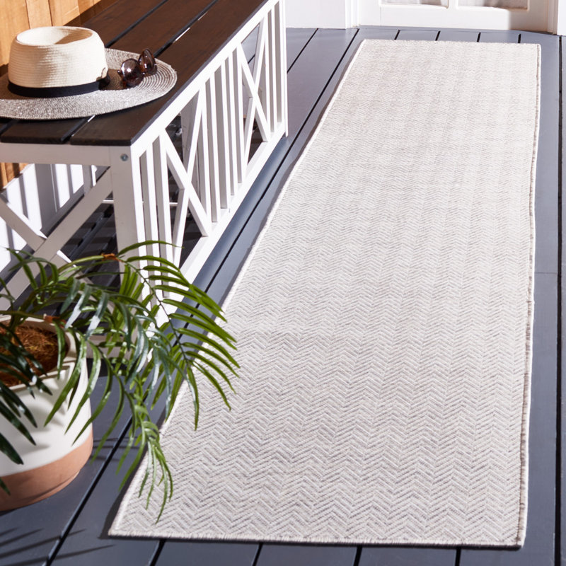 Tapis intérieur / extérieur ivoire / multicolore Hypatos 233, Tapis de couloir 2 pi x 9 pi