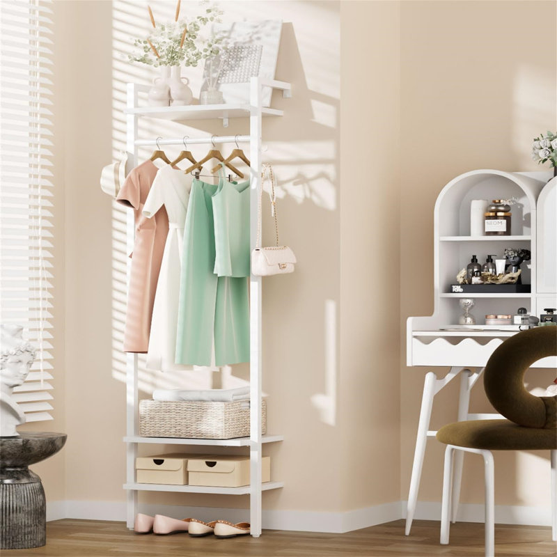 Metal Coat Rack, White