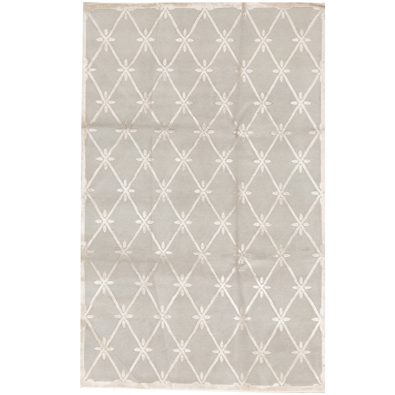 Damask Area Rug in Gray