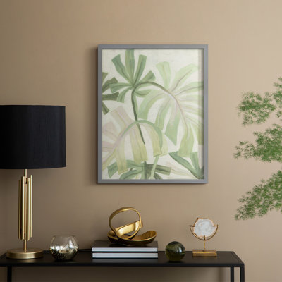 «Intertwined Palms I», reproduction encadrée - bois massif