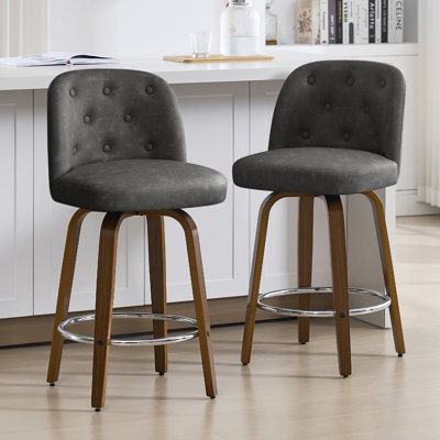 Swivel Upholstered Counter & Bar Stool by George Oliver