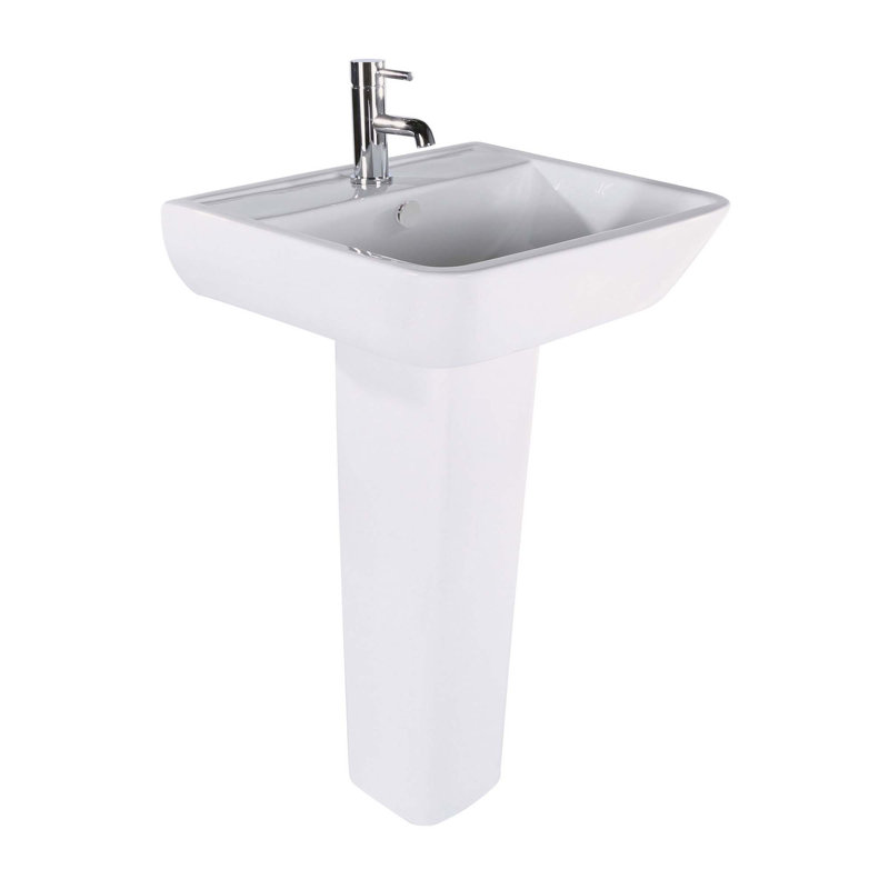  Ceramic Rectangular Full Pedestal Basin