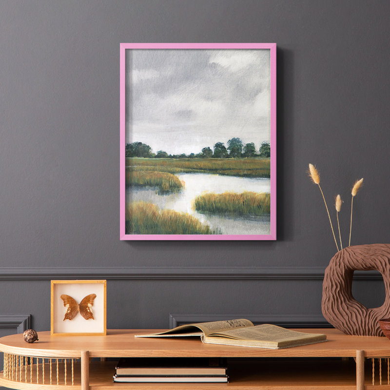 Salt Marshes II, reproduction encadrée - bois massif, Or, H 28 po x l 22 po