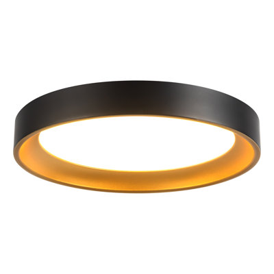 Nix 9-in Black dimmable LED Flush Mount