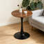 Table de salle à manger ronde de luxe 24 po, base tulipe de style Mid-Century moderne, plateau en panneau de fibres à densité moyenne à grain de bois profond-789700049-789700055