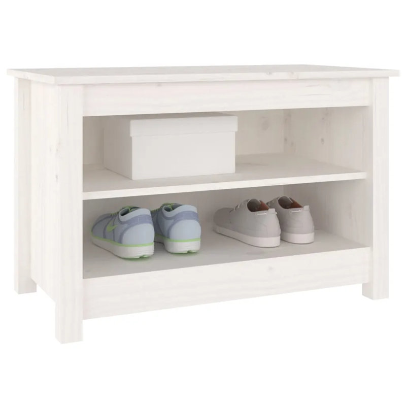 4 Pair Solid Wood Shoe Storage Cabinet, White