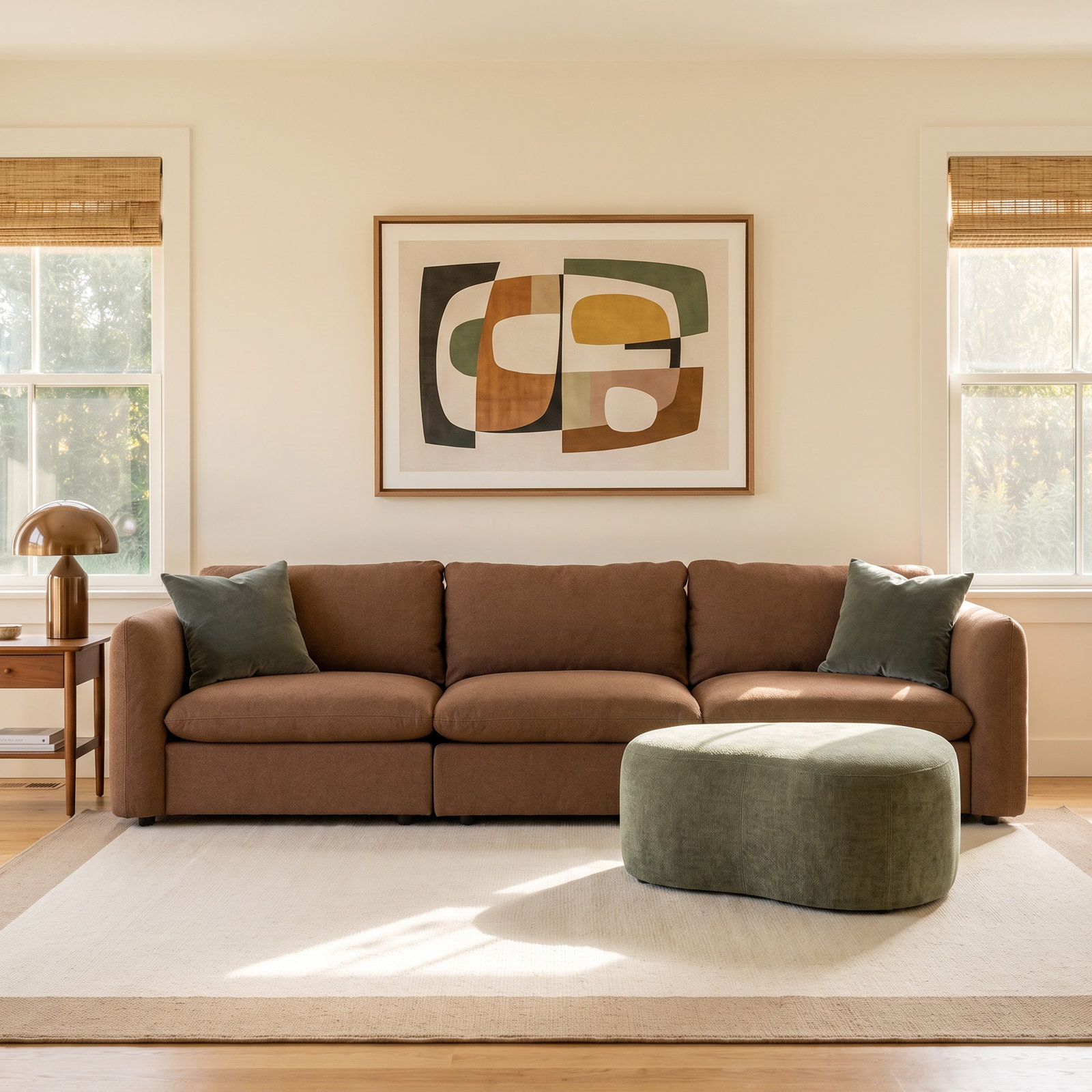 Margorie 115'' Upholstered Sofa, Antwerp Café