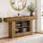 63" Long Console Table, Rustic Entryway Table With 4 Storage Cubes