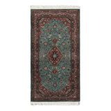 Rug & Kilim’S Kashan Style Runner Rug In Red And Blue With Geometric Patterns