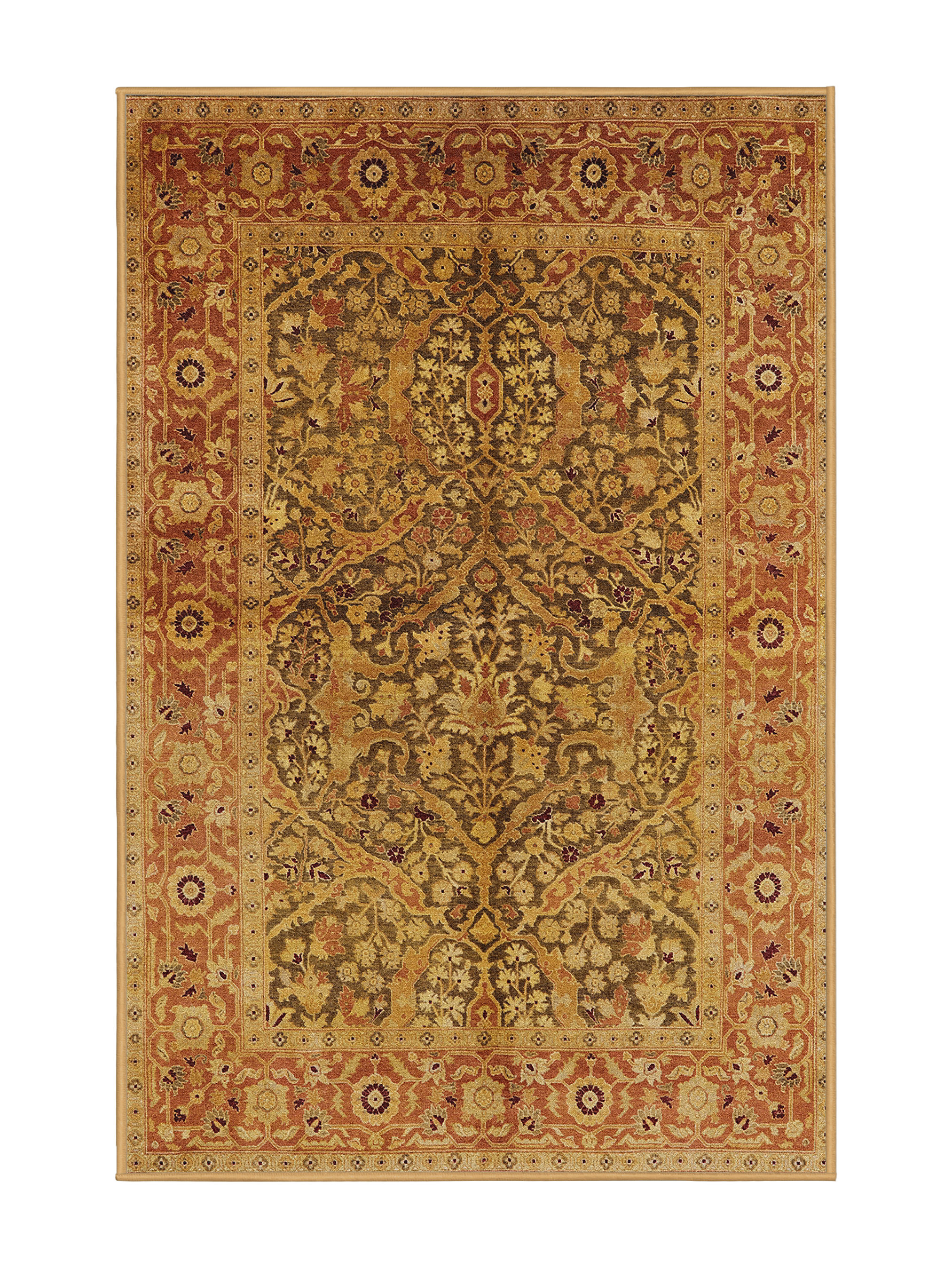 Charlton Home® Rani Oriental Gold/Brown/Red Area Rug | Wayfair