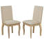 Ensemble de 4 chaises de salle à manger rembourrées en bois Fabirc avec têtes de clou (bois naturel délavé)