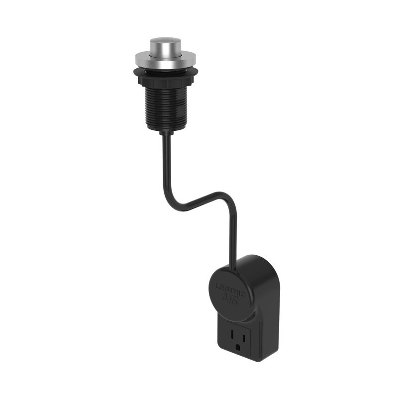 East Linear Air Activated Disposer Switch, Black/Silver