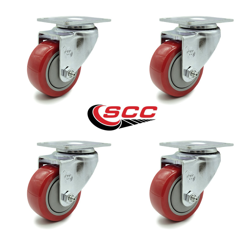 Polyurethane Caster, Red