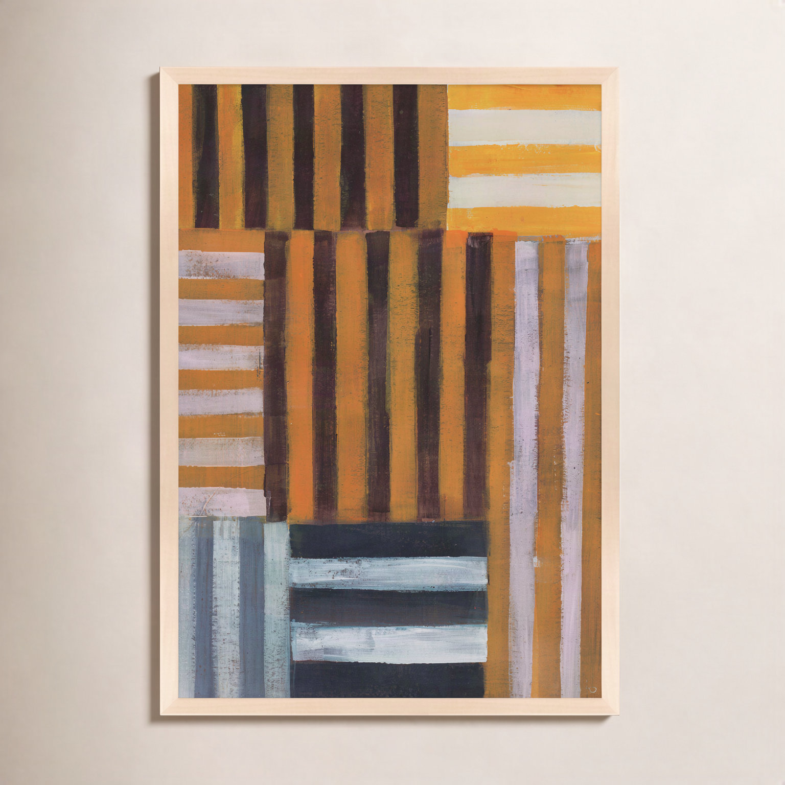 Back-and-Forth 1 Print by Anne-Marie Olczak, 38" H x 30" W, Framed Print Paper without Mat, Maple