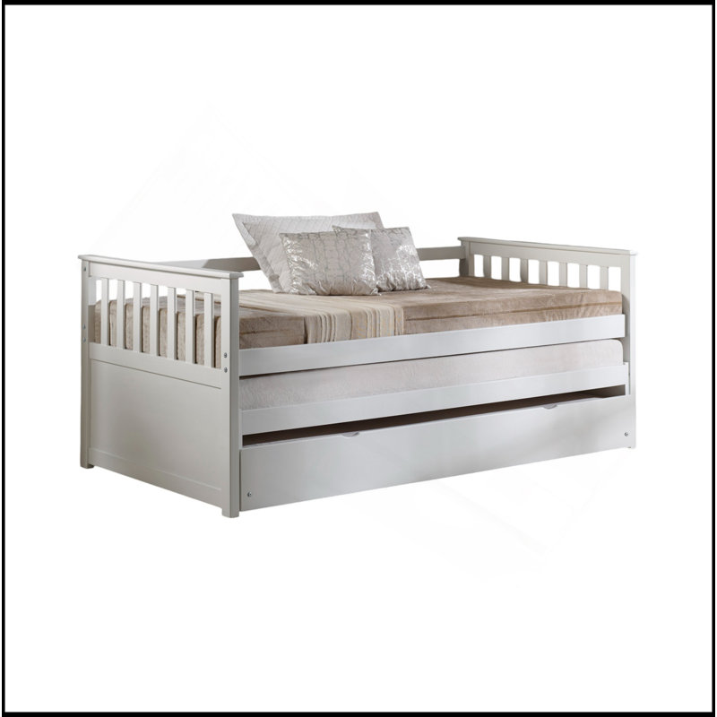 Versatile Twin Daybed With Roll-Out Function And Sturdy Construction