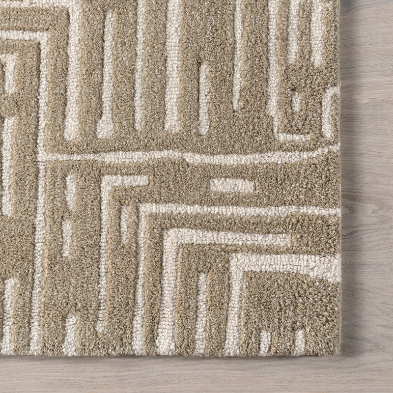 Tapis géométrique en laine Kamala, Rectangle 4 pi x 6 pi