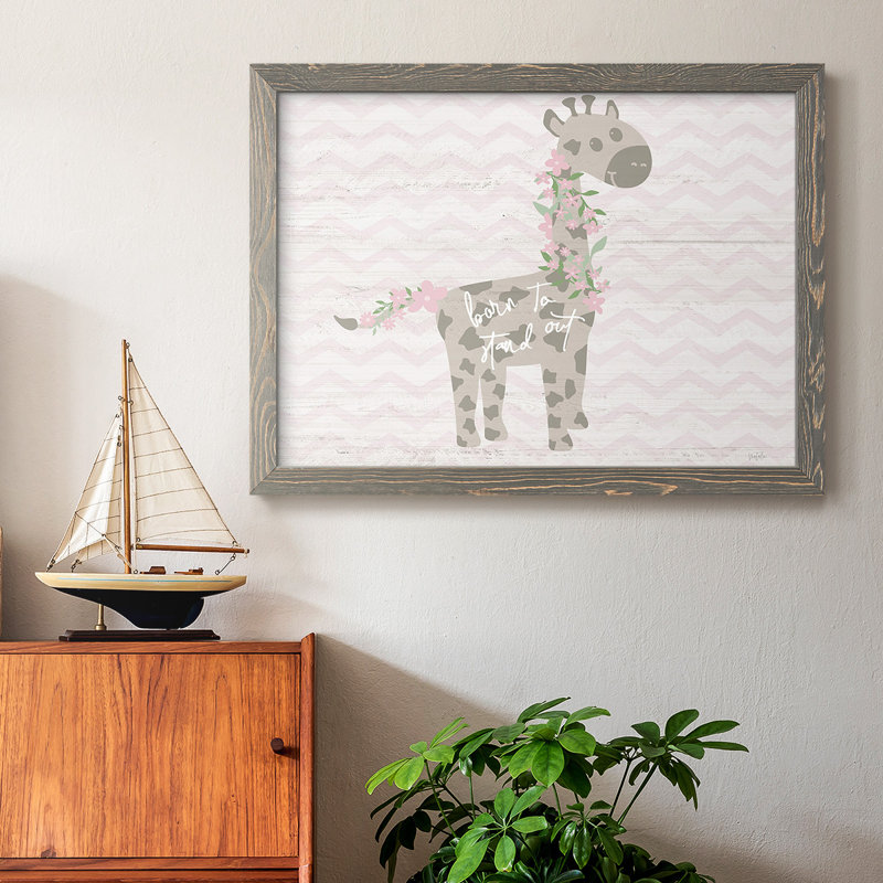 Floral girafe, reproduction d'art sur toile, H 14 po x l 20 po x P 1,5 po, Gris